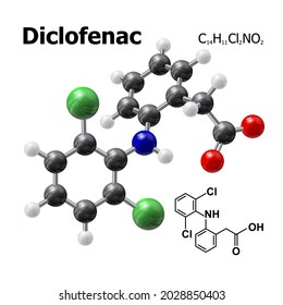 structural model of Diclofenac molecule