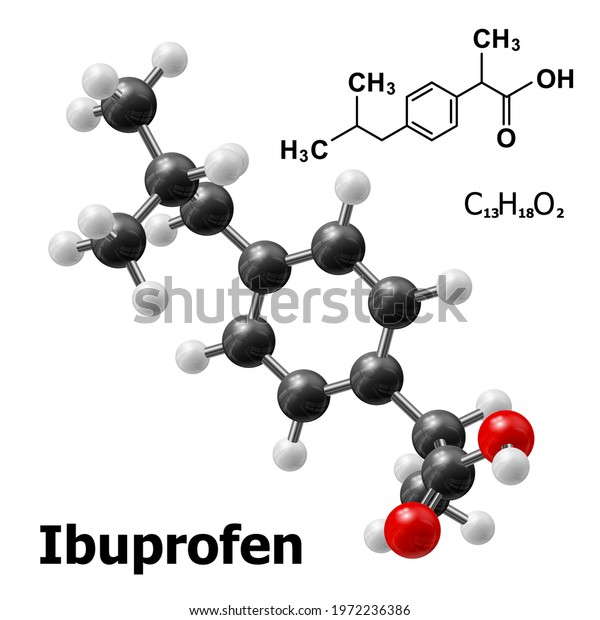 Structural Model Ibuprofen Molecule Stock Vector Royalty Free Shutterstock