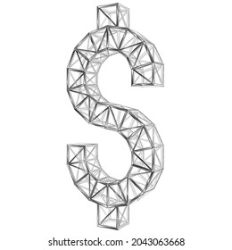 The structural symbol of the Dollar. Polygonal design of lines and points.