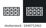 Structural Wall and Masonry Icons. Symbols of Construction and Fortification.