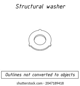 structural washer fastener outline blueprint