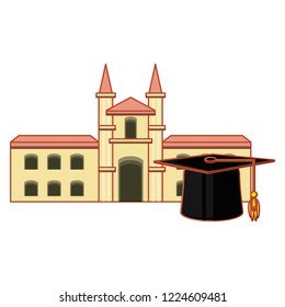 structure academy with hat graduation