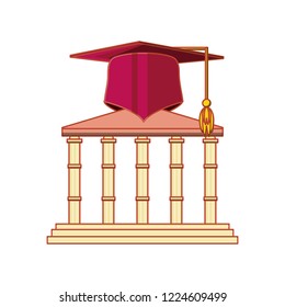 structure academy with hat graduation