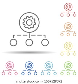 Structure adjustment in multi color style icon. Simple thin line, outline vector of automation icons for ui and ux, website or mobile application