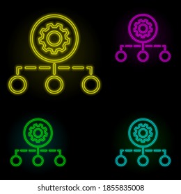 structure adjustment neon color set icon. Simple thin line, outline vector of automation icons for ui and ux, website or mobile application
