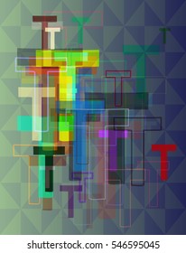 structure among dissimilar T Alphabet, excellent textile above vector