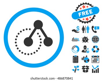 Structure Analysis icon with bonus pictures. Vector illustration style is flat iconic bicolor symbols, blue and gray colors, white background.