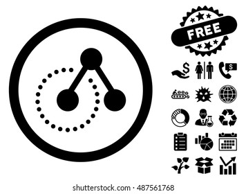 Structure Analysis icon with free bonus symbols. Vector illustration style is flat iconic symbols, black color, white background.