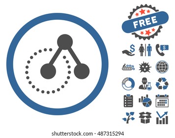 Structure Analysis pictograph with free bonus pictures. Vector illustration style is flat iconic bicolor symbols, cobalt and gray colors, white background.