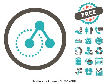 Structure Analysis pictograph with free bonus icon set. Vector illustration style is flat iconic bicolor symbols, grey and cyan colors, white background.