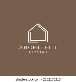 structure architect home house minimalist modern simple logo design vector icon illustration template