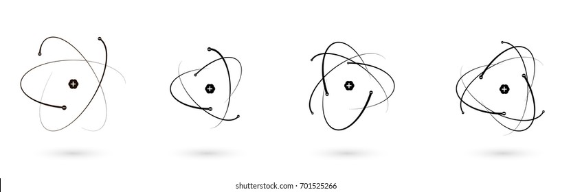 structure of the atom. set of flat atom icon. vector illustration