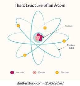 The Structure of an Atom vector illustration diagram