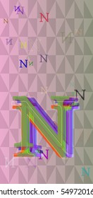 structure between opposed Alphabet N vector background, attractive repeat at notice