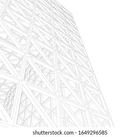 Bau von Gebäuden. Architektur, industrieller Hintergrund