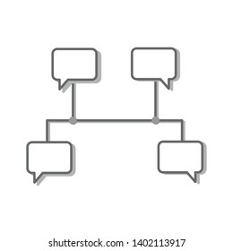Structure of business communication. Dialog window icon. Speech bubble with shadow.  Mobile concept and web design