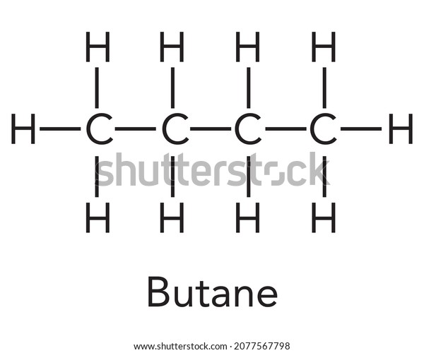 Structure Butane Molecular Diagram Normal Butane Stock Vector (Royalty