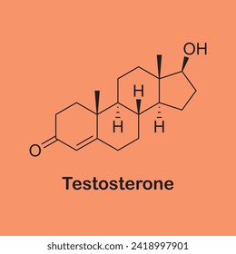 Structure chemical of Testosterone (T), is a medication and naturally occurring steroid hormone. It is used to treat male hypogonadism, gender dysphoria, and certain types of breast cancer 	C19H28O2