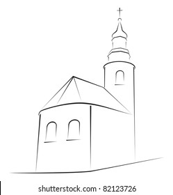 Structure of church on simple sketch