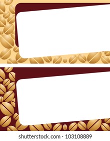 The structure of the coffee, grain coffee beans background of the sticker paper for recording