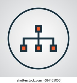 Structure Colorful Outline Symbol. Premium Quality Isolated Network Element In Trendy Style.
