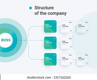 Structure of the company. Business hierarchy organogram chart infographics. Corporate organizational structure graphic elements.  - Shutterstock ID 1317162263
