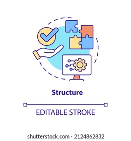 Structure concept icon. Business communication abstract idea thin line illustration. Creating clear and convincing message. Isolated outline drawing. Editable stroke. Arial, Myriad Pro-Bold fonts used