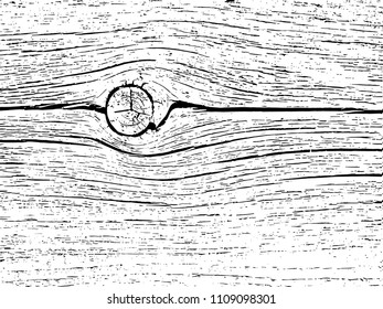  Structure of cracks of wood  vector background, Fragment of an old tree with a knot 