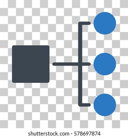 Structure Diagram icon. Vector illustration style is flat iconic bicolor symbol, smooth blue colors, transparent background. Designed for web and software interfaces.