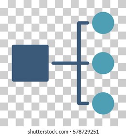Structure Diagram icon. Vector illustration style is flat iconic bicolor symbol, cyan and blue colors, transparent background. Designed for web and software interfaces.