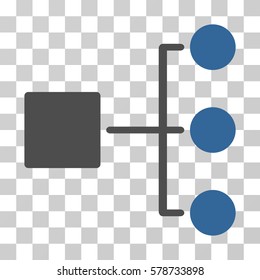 Structure Diagram icon. Vector illustration style is flat iconic bicolor symbol, cobalt and gray colors, transparent background. Designed for web and software interfaces.