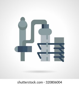 Structure for distillery. Flat color vector icon. Buildings of alcohol industry. Elements of web design.