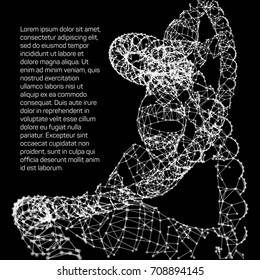 The structure of the DNA chain molecule and neurons. Science Visualization Concept. Vector Illustration.