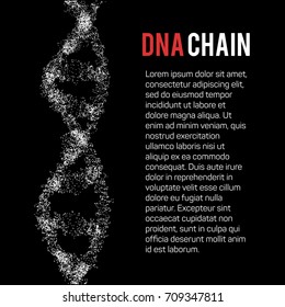 The structure of the DNA chain molecule and neurons. Science Visualization Concept. Vector Illustration.