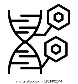 Structure of DNA icon. Outline structure of DNA vector icon for web design isolated on white background