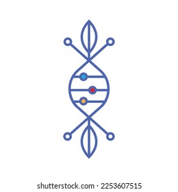 estructura dna con diseño de logotipo de naturaleza hoja vectorial plantilla de ilustración de icono