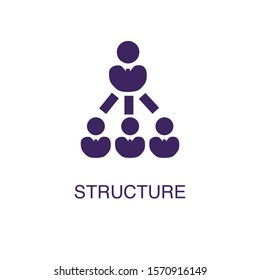 Structure element in flat simple style on white background. Structure icon, with text name concept template