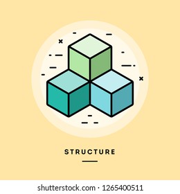 Structure, flat design thin line banner, usage for e-mail newsletters, web banners, headers, blog posts, print and more. Vector illustration.