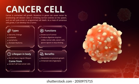 Structure, Function And Types Of Cancer Cell Vector Image Design