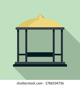 Structure gazebo icon. Flat illustration of structure gazebo vector icon for web design