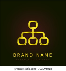 Structure golden metallic logo