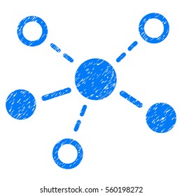 Structure grainy textured icon for overlay watermark stamps. Flat symbol with scratched texture. Dotted vector blue ink rubber seal stamp with grunge design on a white background.