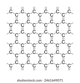 Structure of graphene. An allotrope of carbon, consisting of a single layer of carbon atoms arranged in a hexagonal lattice nanostructure, a two-dimensional honeycomb lattice made of carbon atoms.