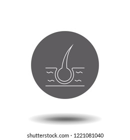 structure of the hair line icon vector