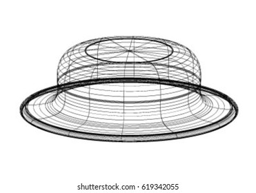 structure of hat design in vector.
