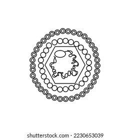 Structure of hepatitis B virus. Virus cells icons on white background. 