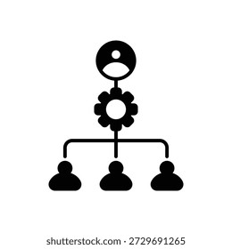 Icono de relleno del sistema de jerarquía de estructura: Modelo de Organización