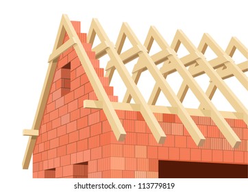 Structure of house in construction. Illustration