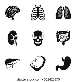 Structure of human icons set. Simple illustration of 9 structure of human vector icons for web