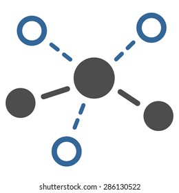 Structure icon from Business Bicolor Set. This flat vector symbol uses cobalt and gray colors, rounded angles, and isolated on a white background.